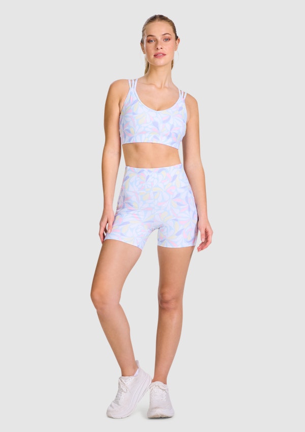 Printed Pocket Mid Thigh Bike Shorts