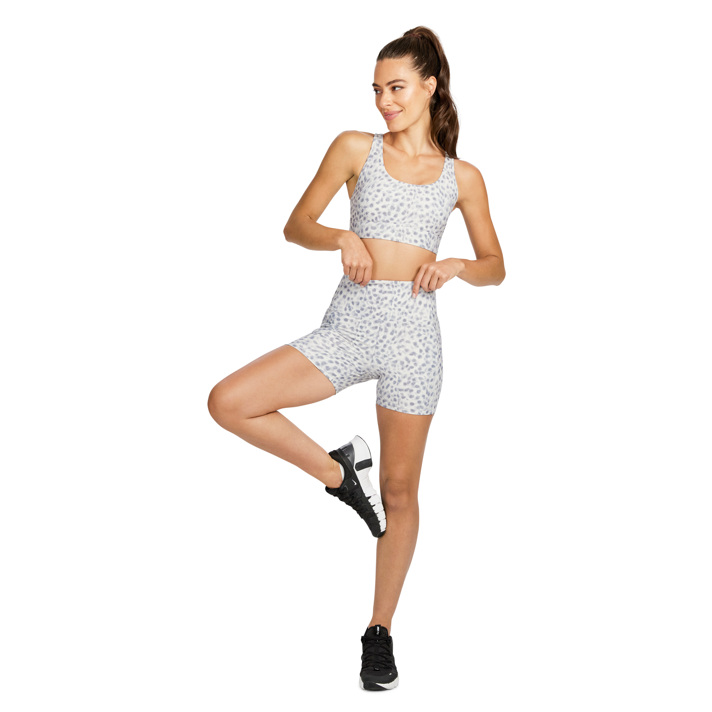 Printed Pocket Mid Thigh Bike Shorts