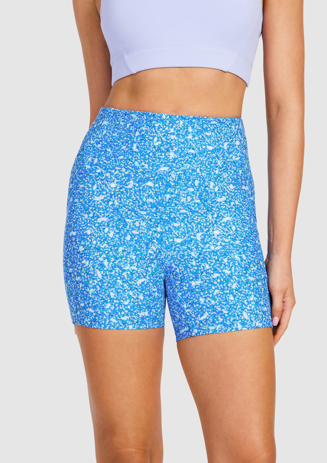 Printed Pocket Mid Thigh Bike Shorts