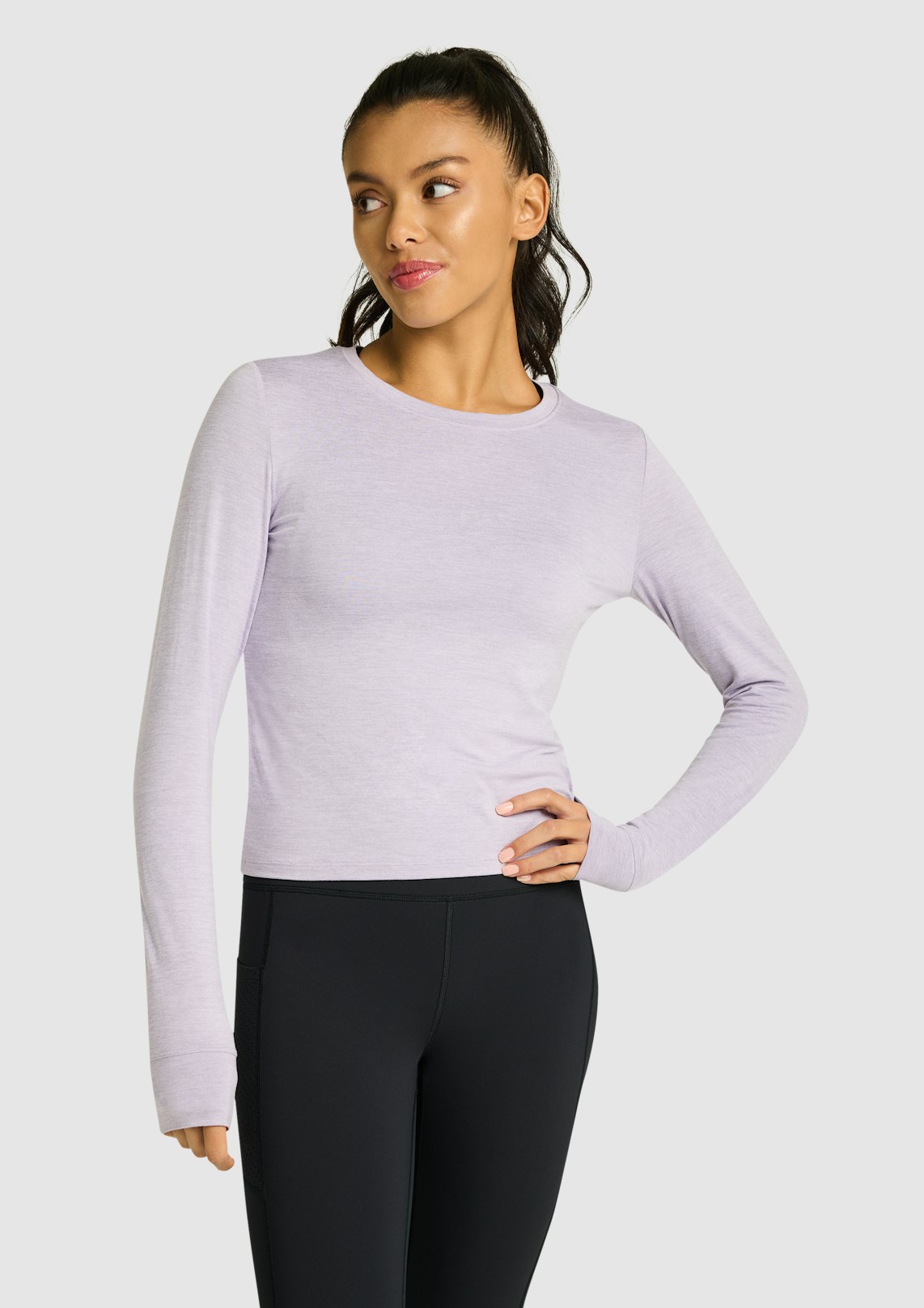 In Motion Keyhole Long Sleeve Top