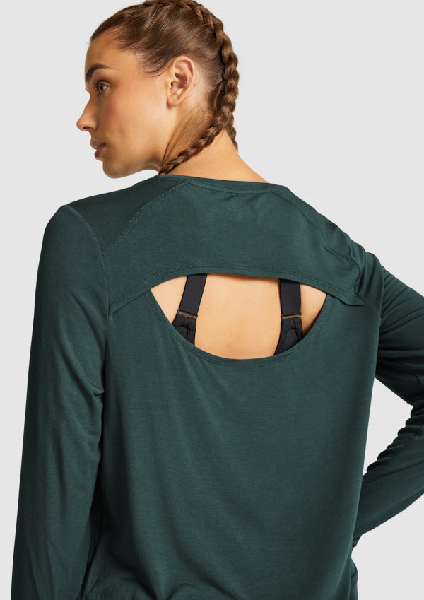 Breeze Keyhole Back Long Sleeve Top