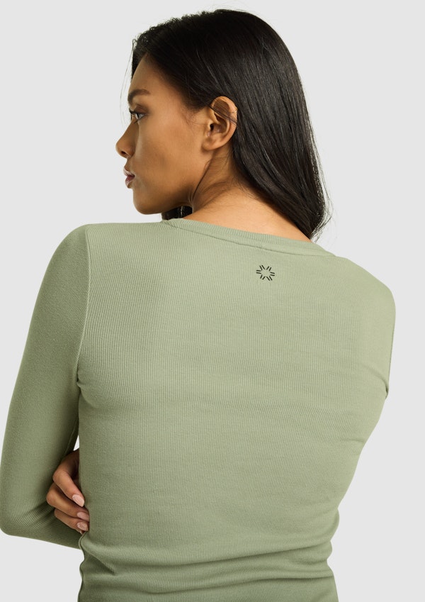 Unwind Brushed Rib Long Sleeve Top