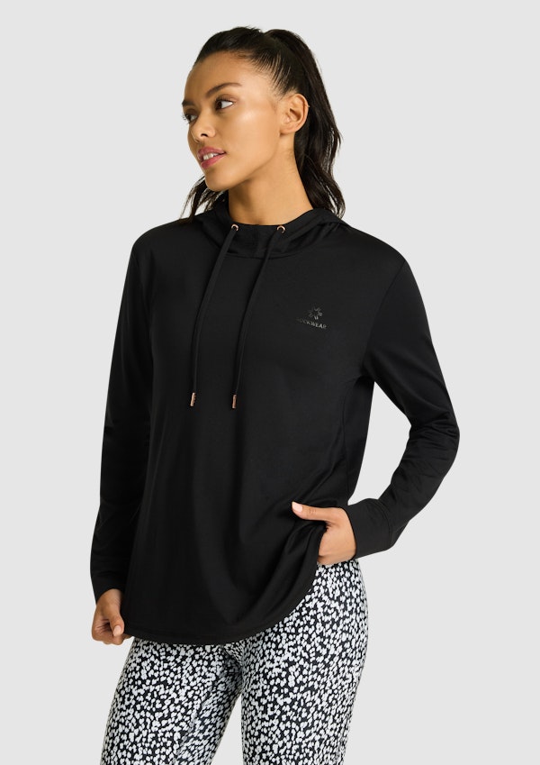 Activate Brushed Hooded Long Sleeve Top