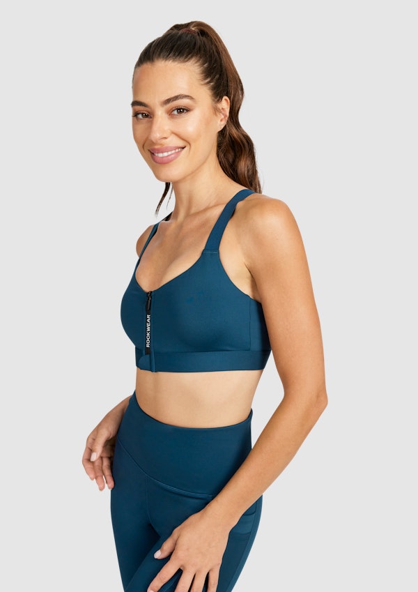 Velocity Medium Impact Zip Front Sports Bra