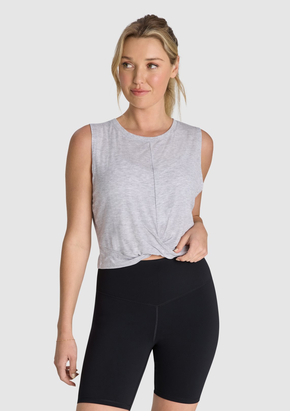 Twist Front Hip Length Tank