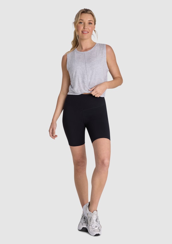 Twist Front Hip Length Tank