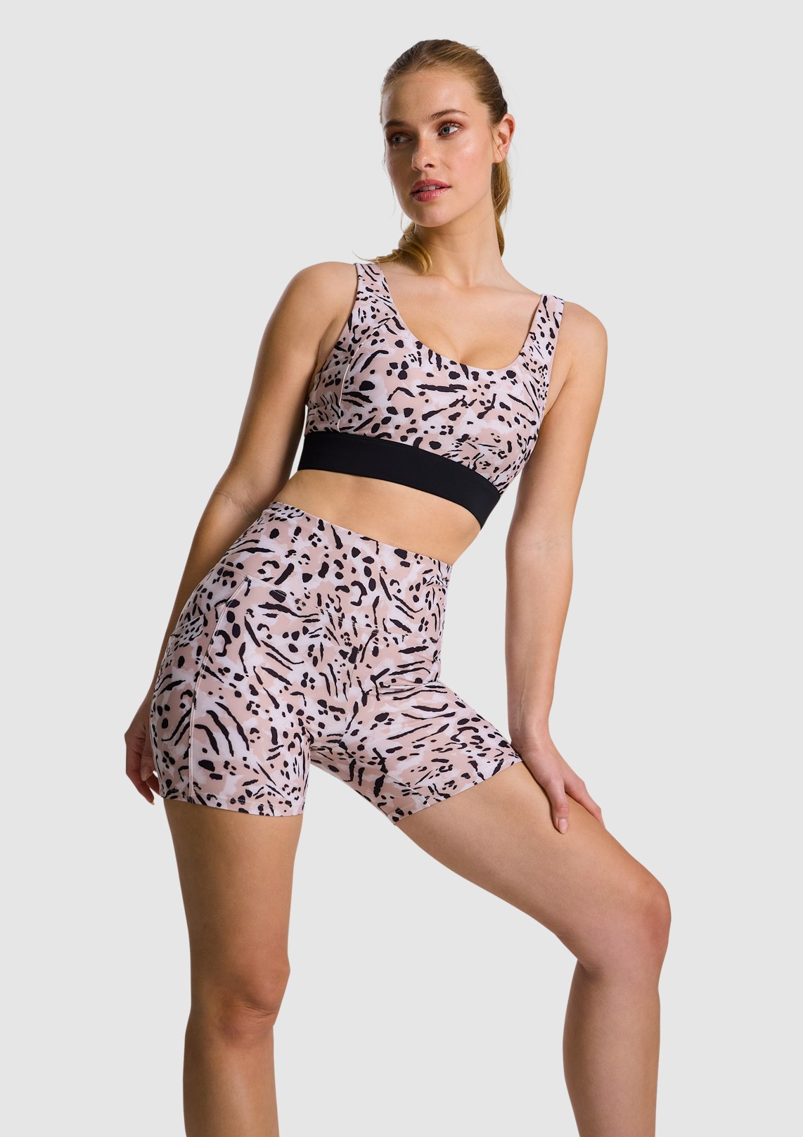 Print Pocket Mid Thigh Bike Shorts