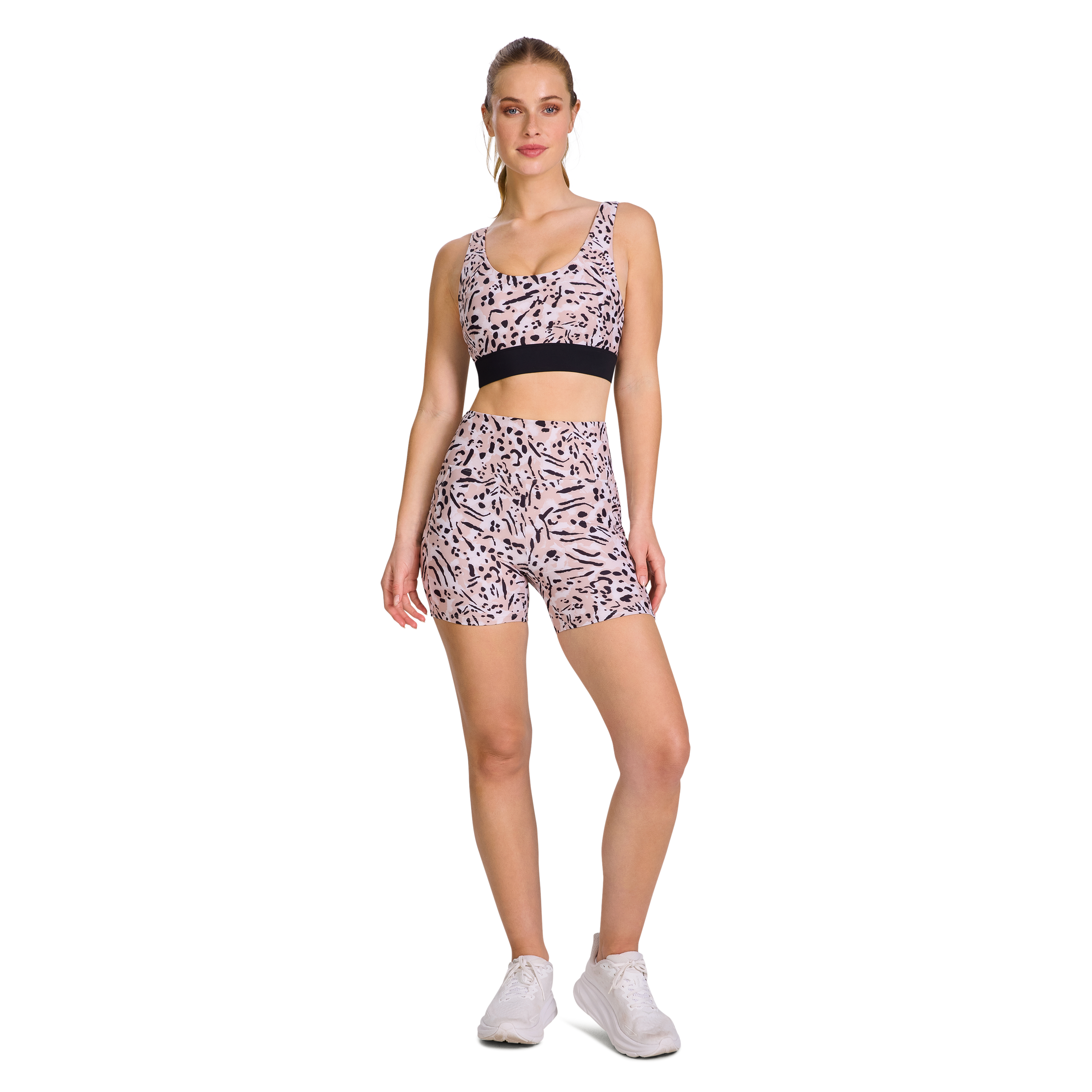 Print Pocket Mid Thigh Bike Shorts