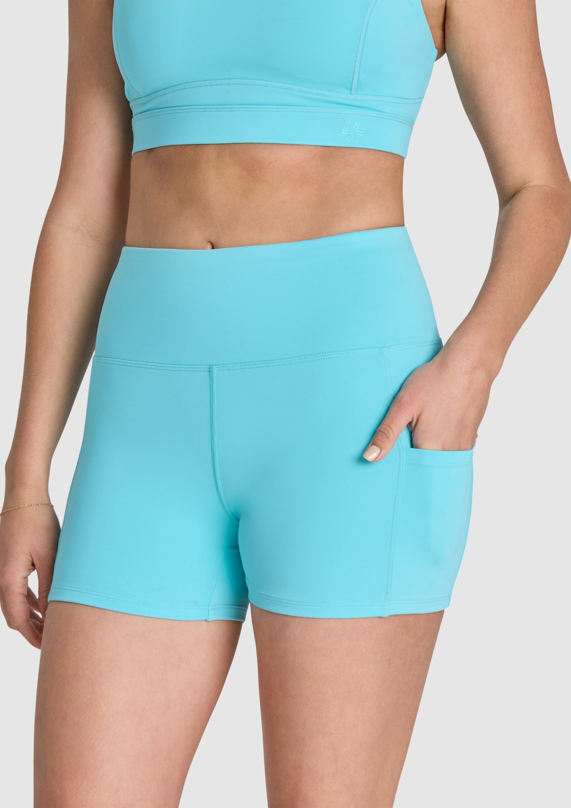 Gym And Swim Pocket Longline Booty Shorts