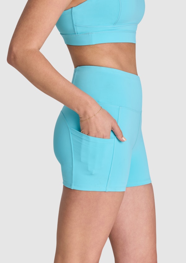 Gym And Swim Pocket Longline Booty Shorts