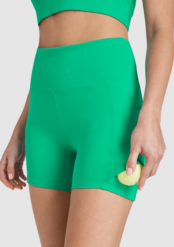 Tennis Pocket Mid Thigh Bike Shorts