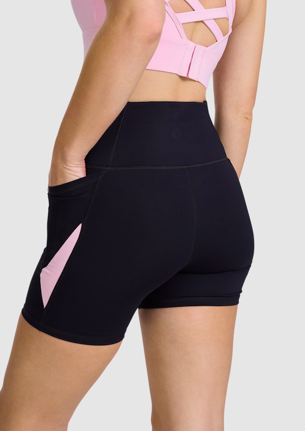 Blocked Pocket Mid Thigh Bike Shorts