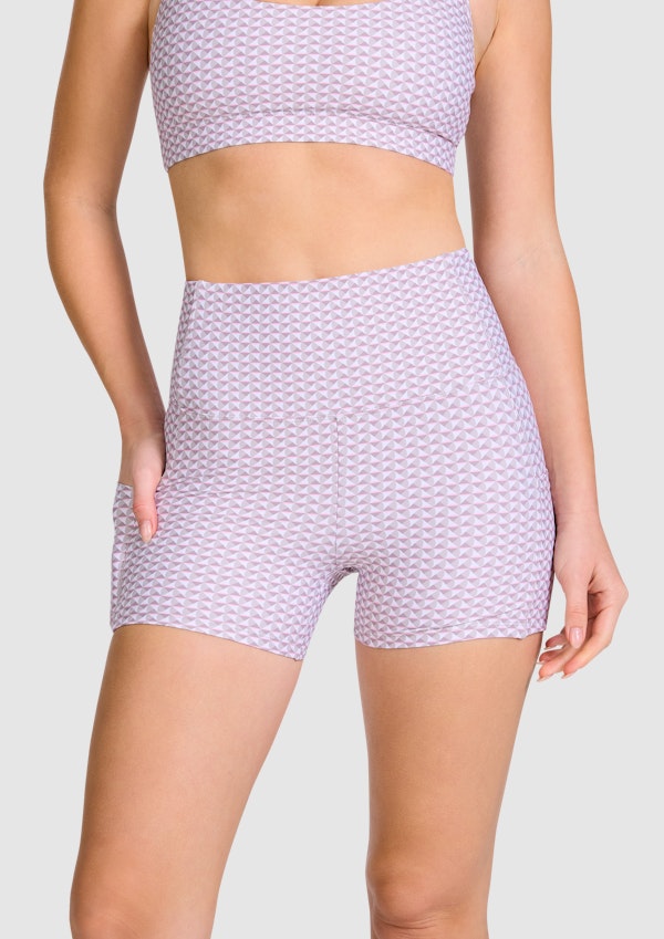 Printed Pocket Longline Booty Shorts