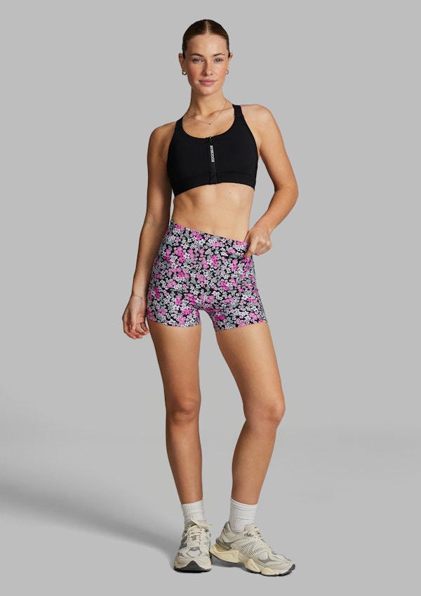 Printed Pocket Longline Booty Shorts