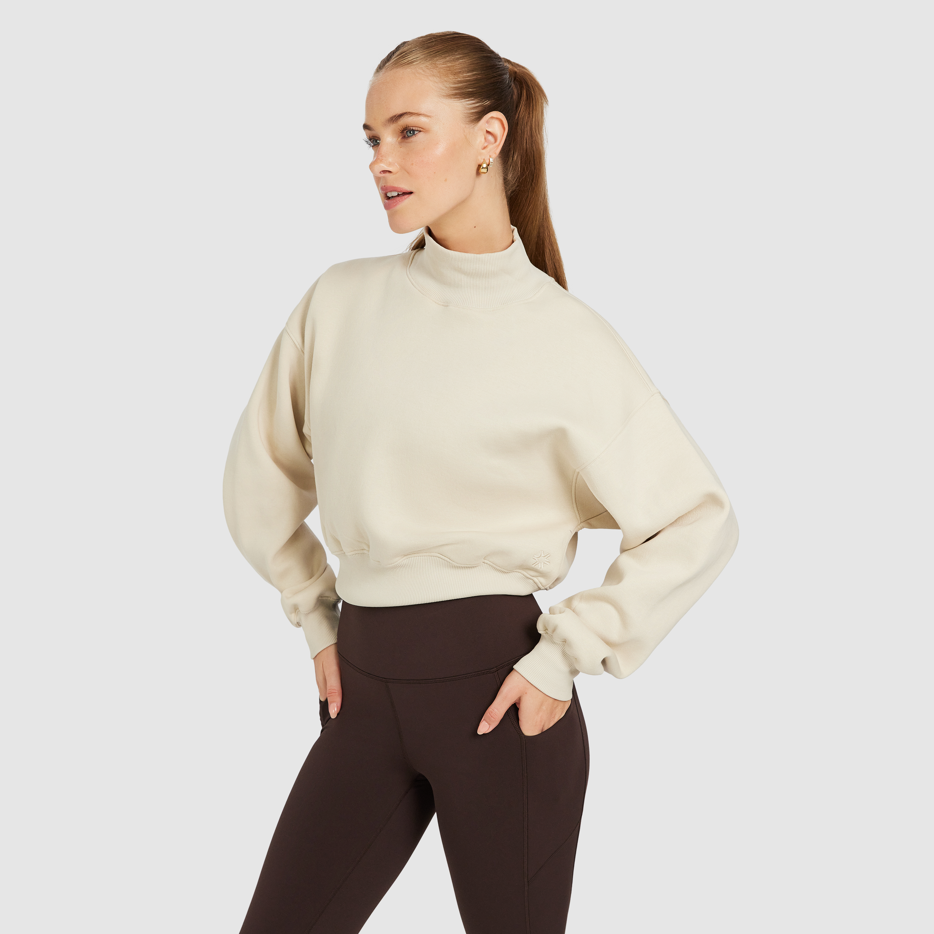 Cosy Fleece Wide Rib Crew