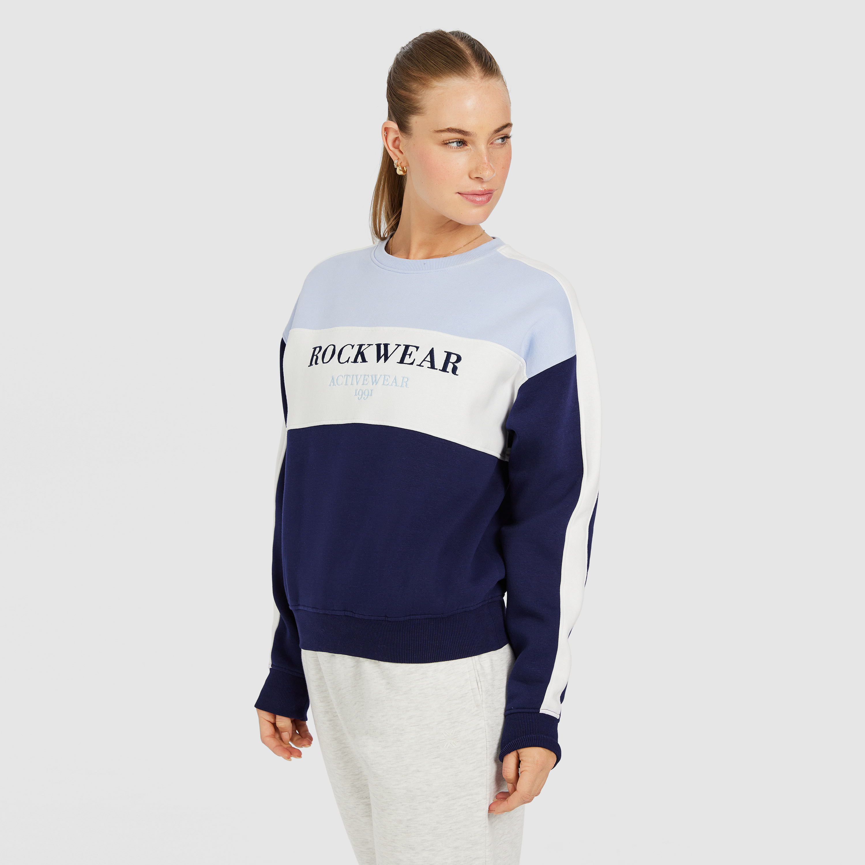 Cosy Fleece Blocked Crew