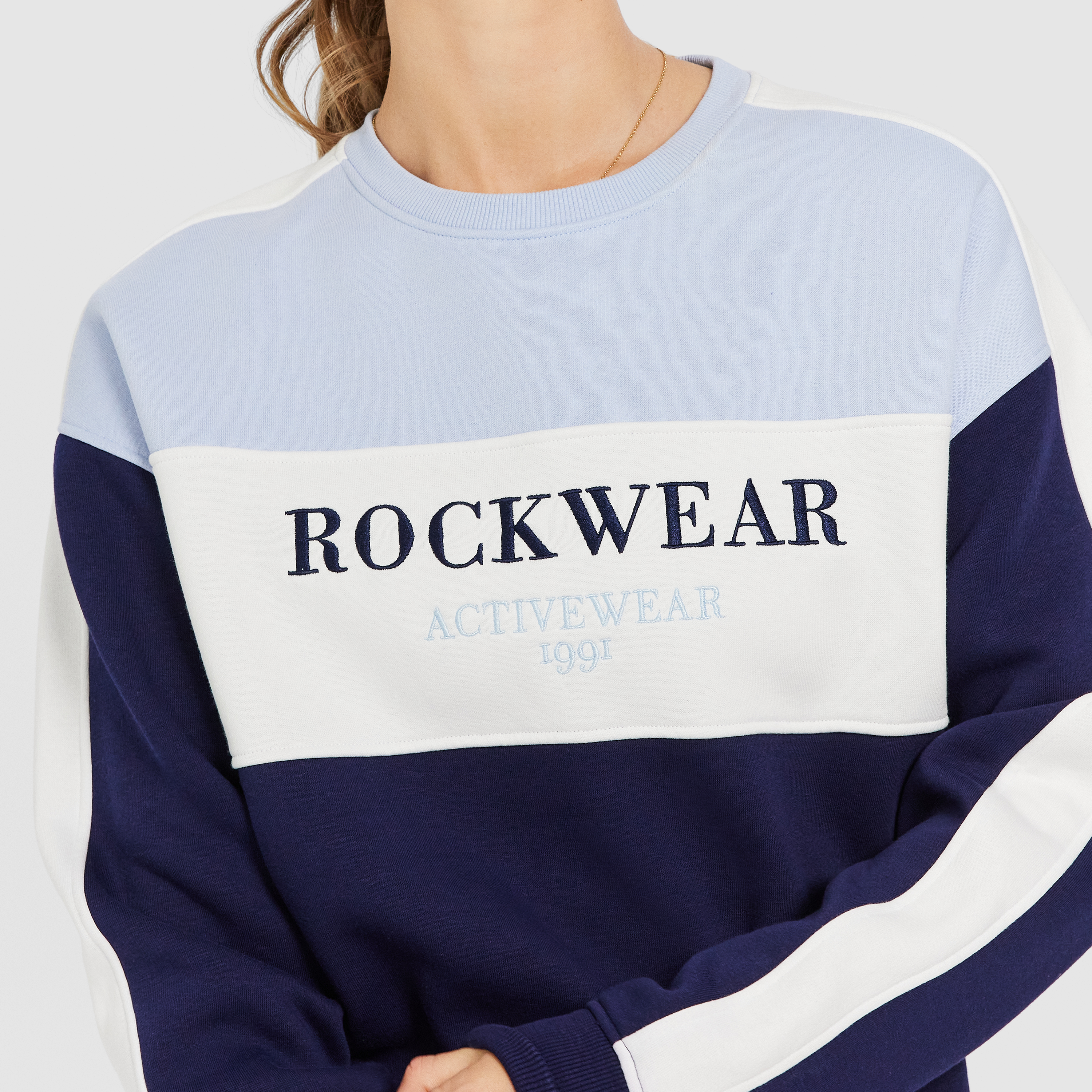 Cosy Fleece Blocked Crew