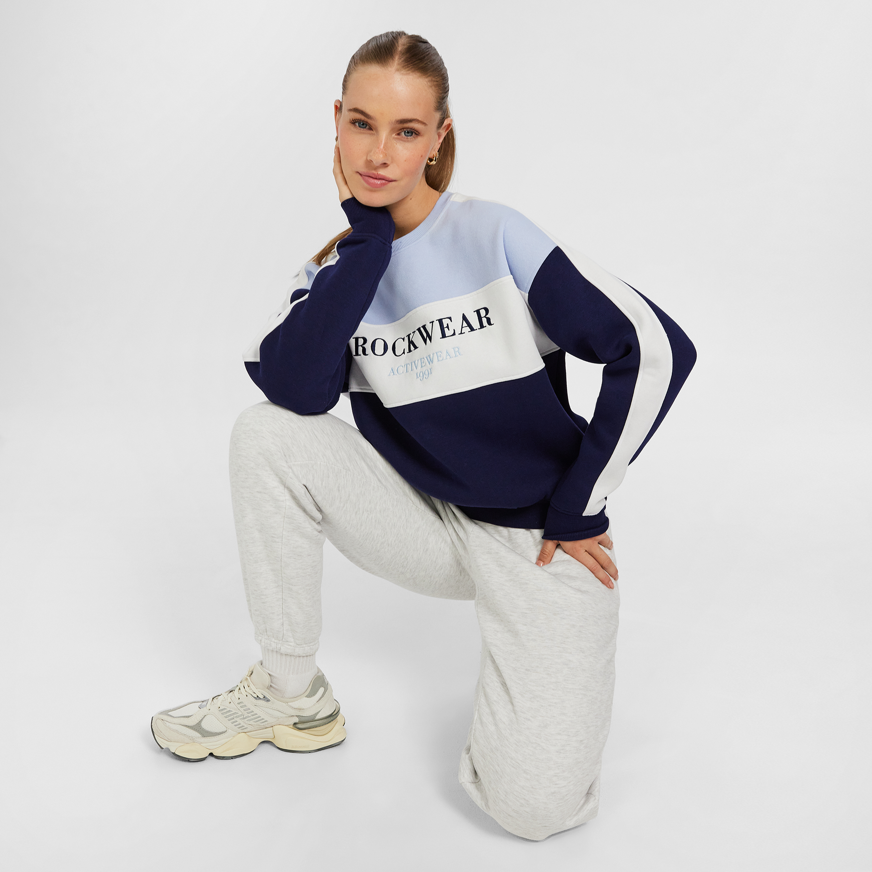 Cosy Fleece Blocked Crew