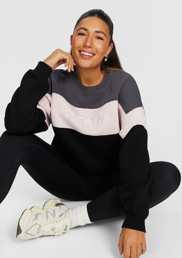 Cosy Fleece Blocked Longline Crew