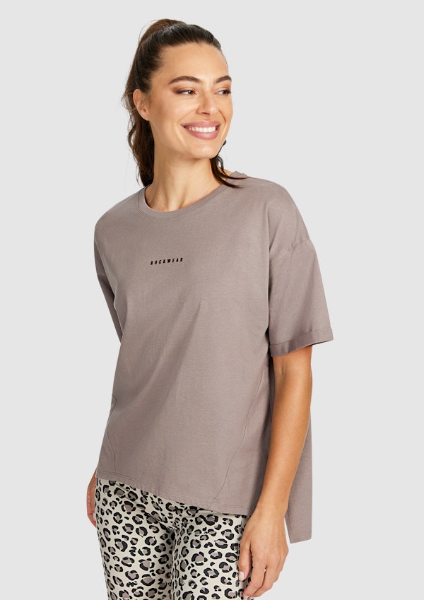 Split Hem Logo Boyfriend Tee