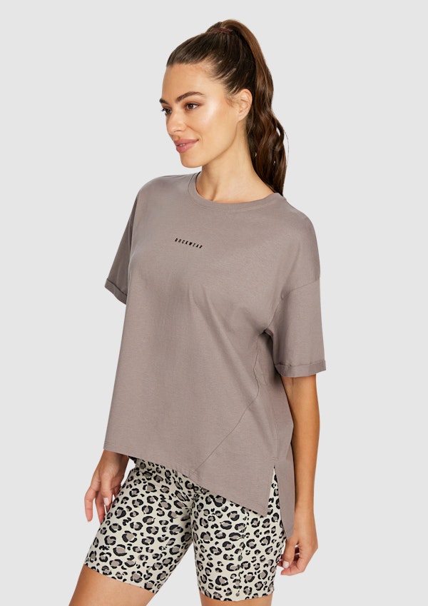 Split Hem Logo Boyfriend Tee