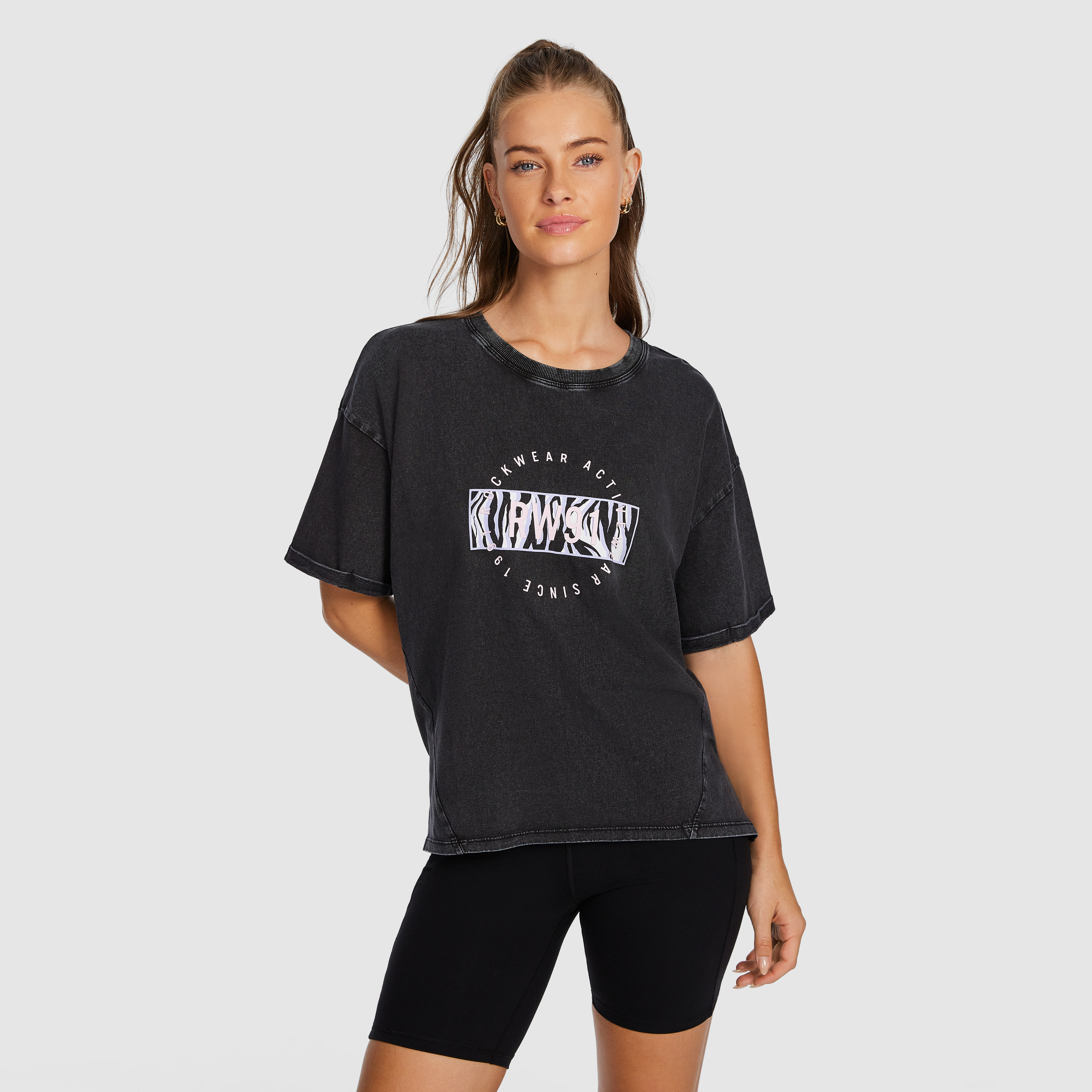 Split Hem Logo Boyfriend Tee