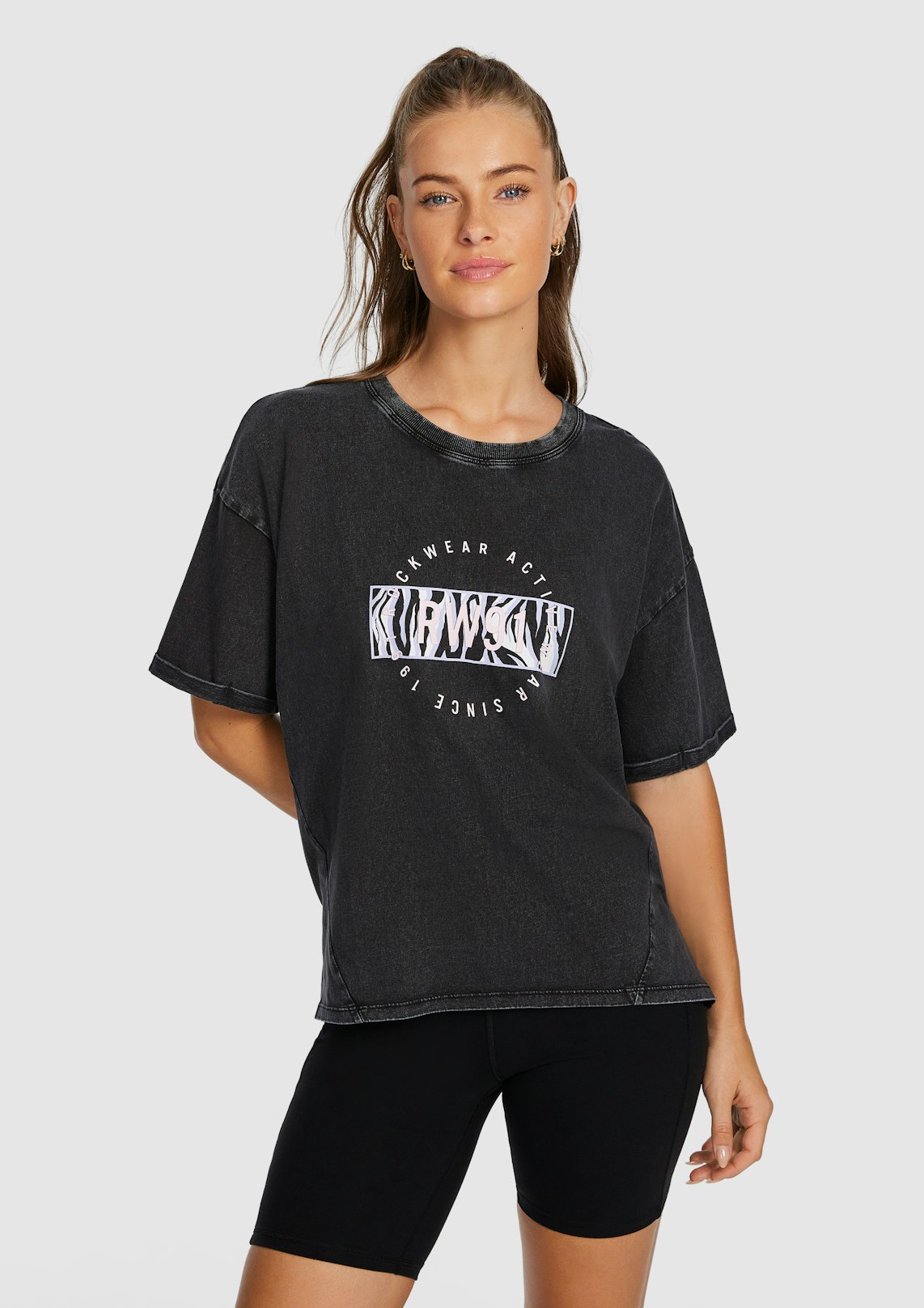 Split Hem Logo Boyfriend Tee