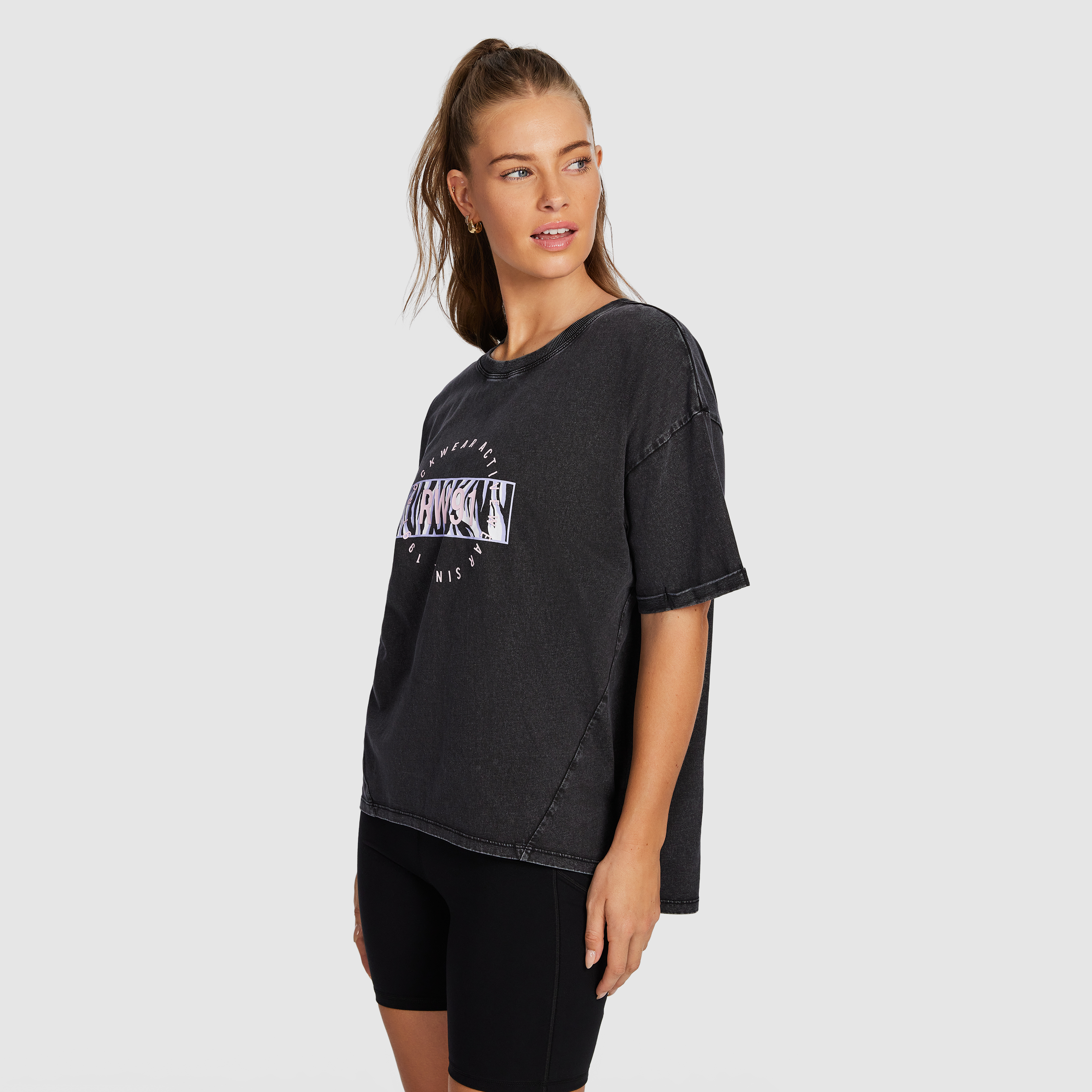 Split Hem Logo Boyfriend Tee