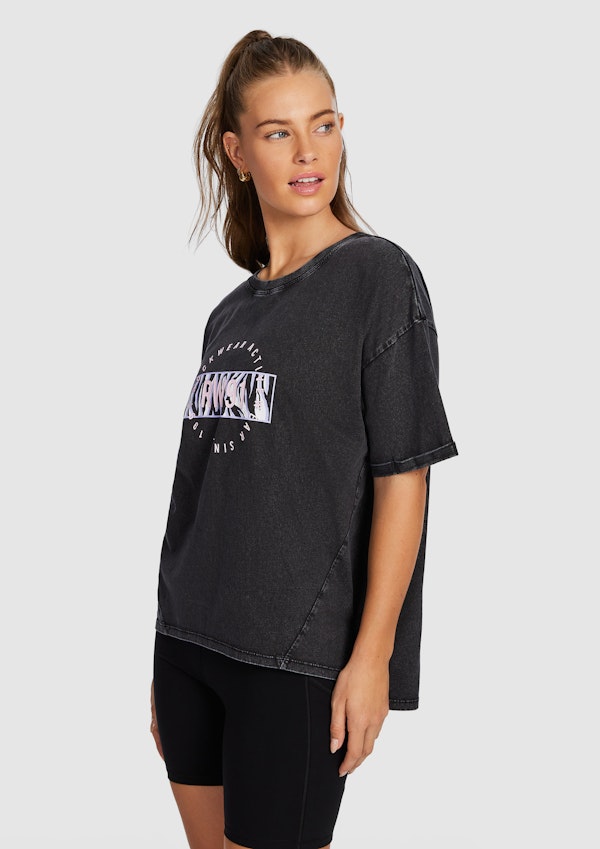 Split Hem Logo Boyfriend Tee