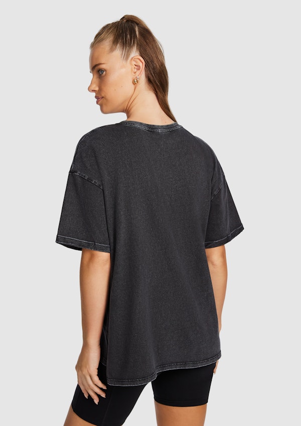 Split Hem Logo Boyfriend Tee