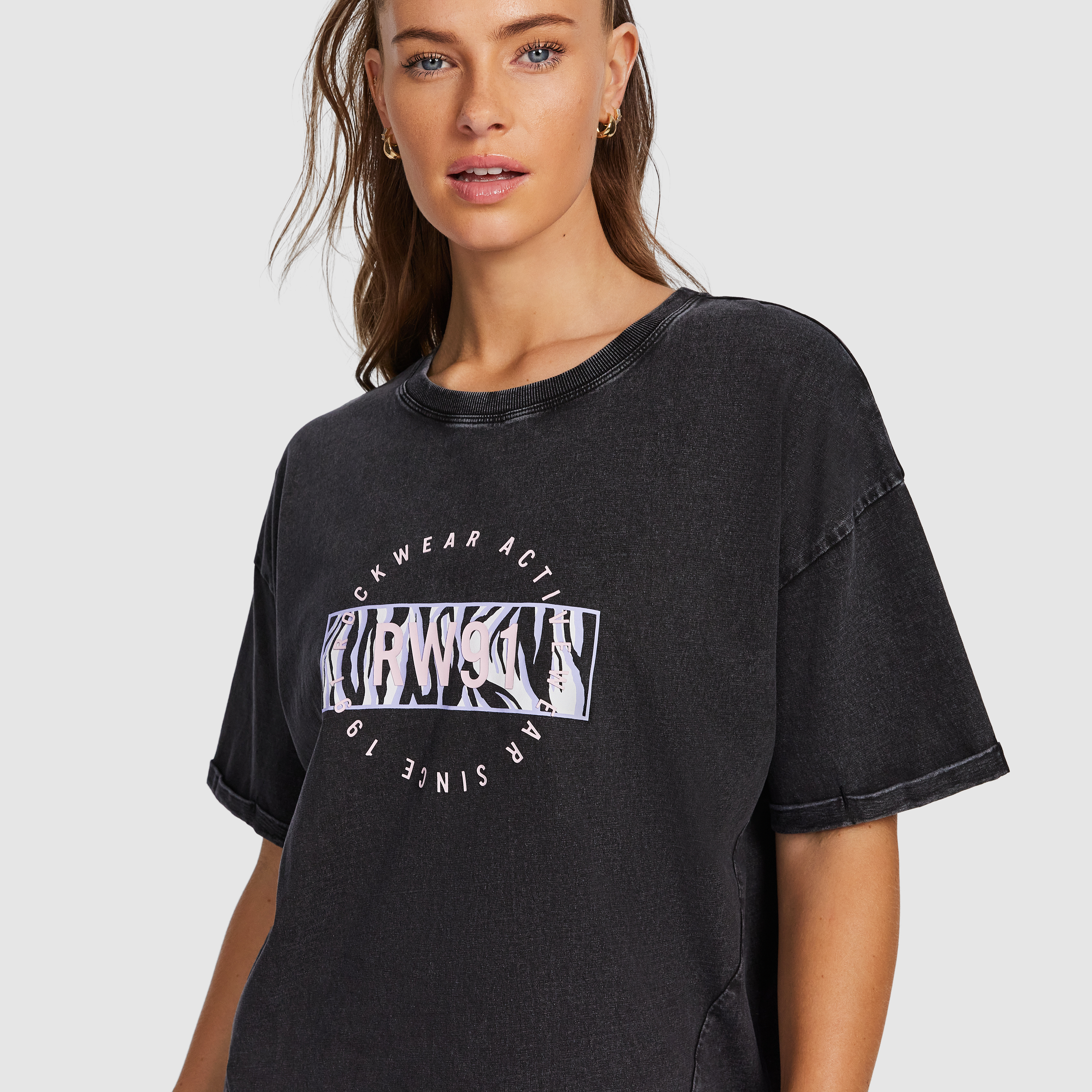Split Hem Logo Boyfriend Tee