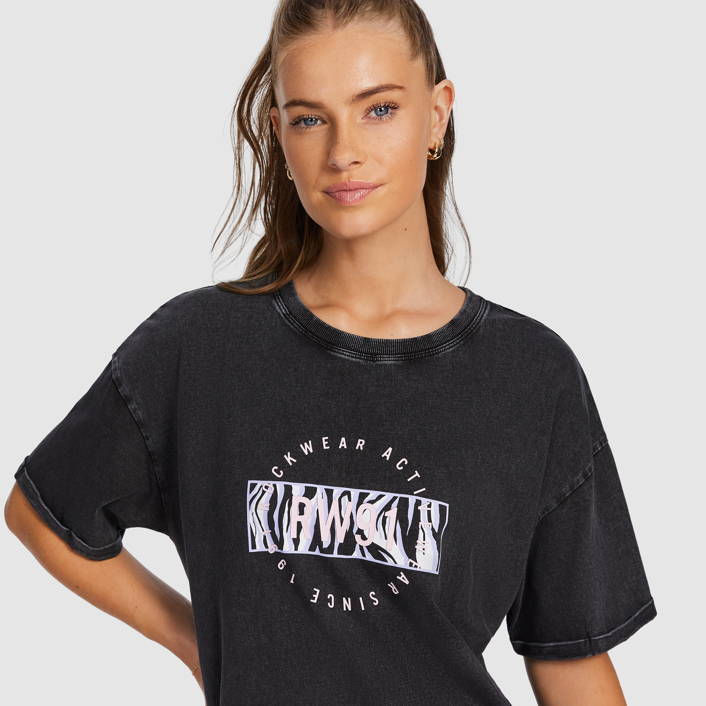 Split Hem Logo Boyfriend Tee