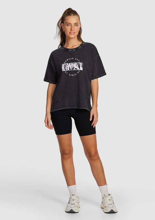 Split Hem Logo Boyfriend Tee