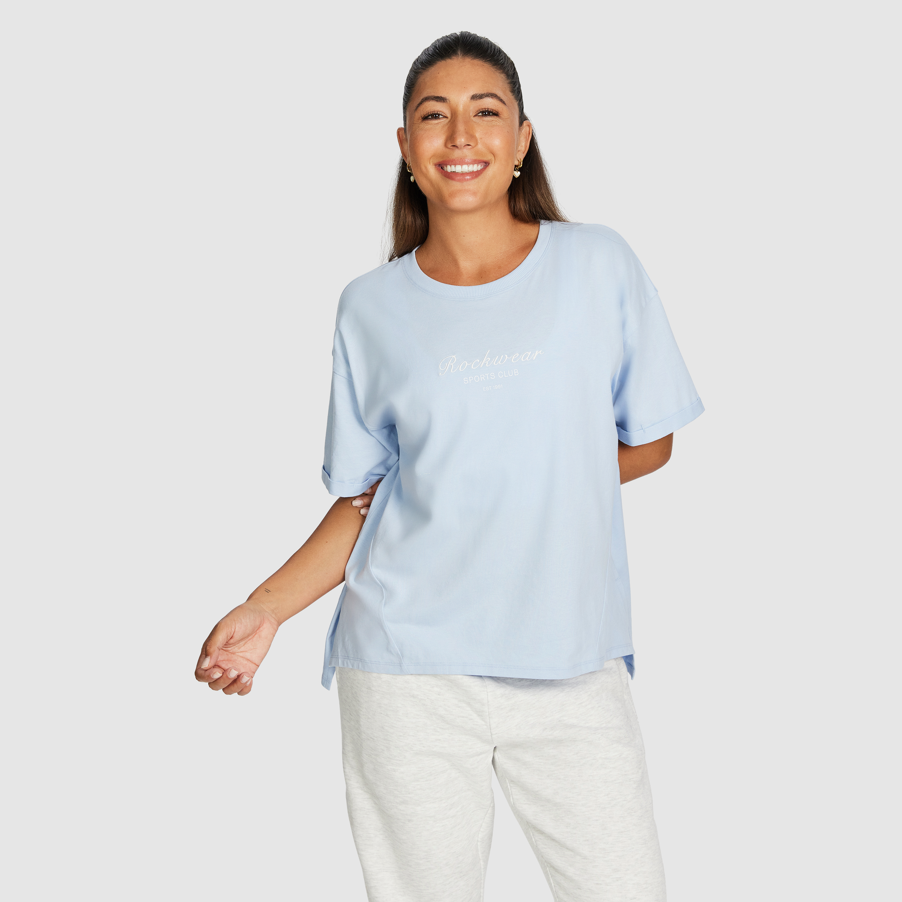 Split Hem Logo Boyfriend Tee