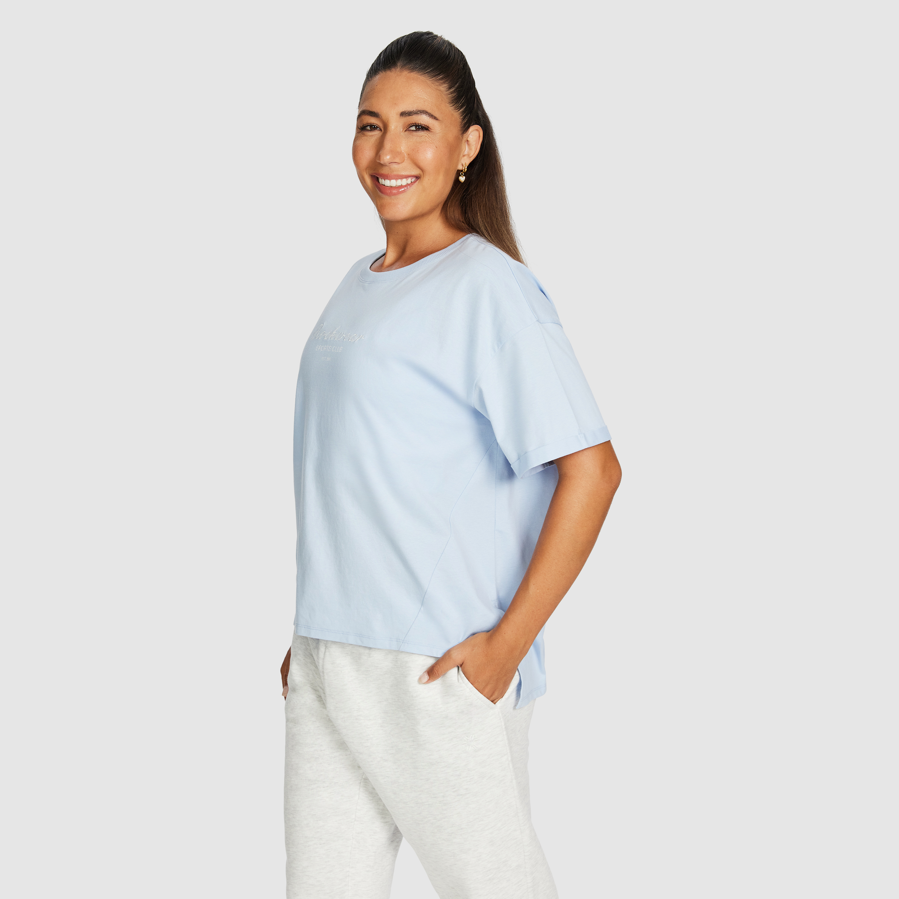 Split Hem Logo Boyfriend Tee