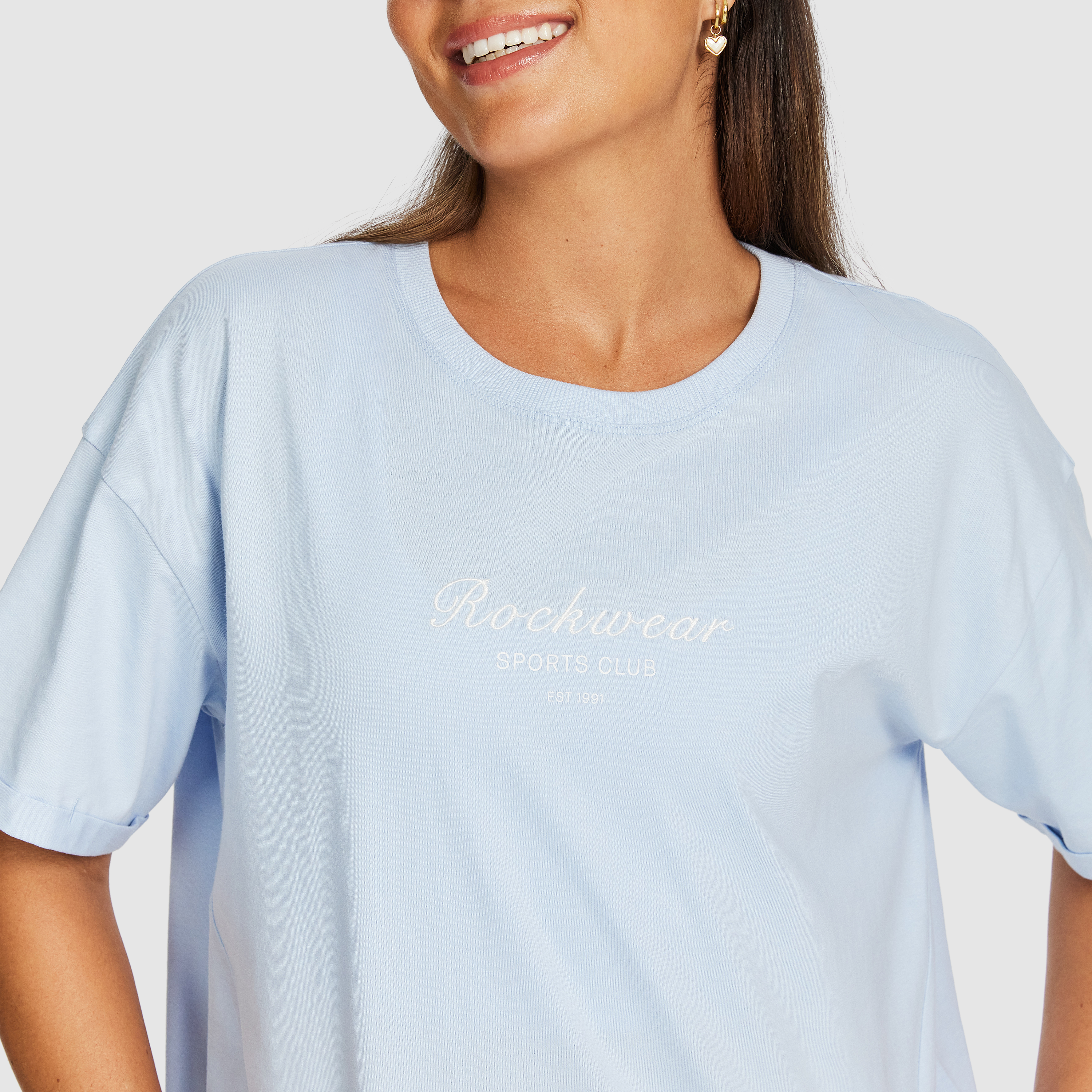 Split Hem Logo Boyfriend Tee