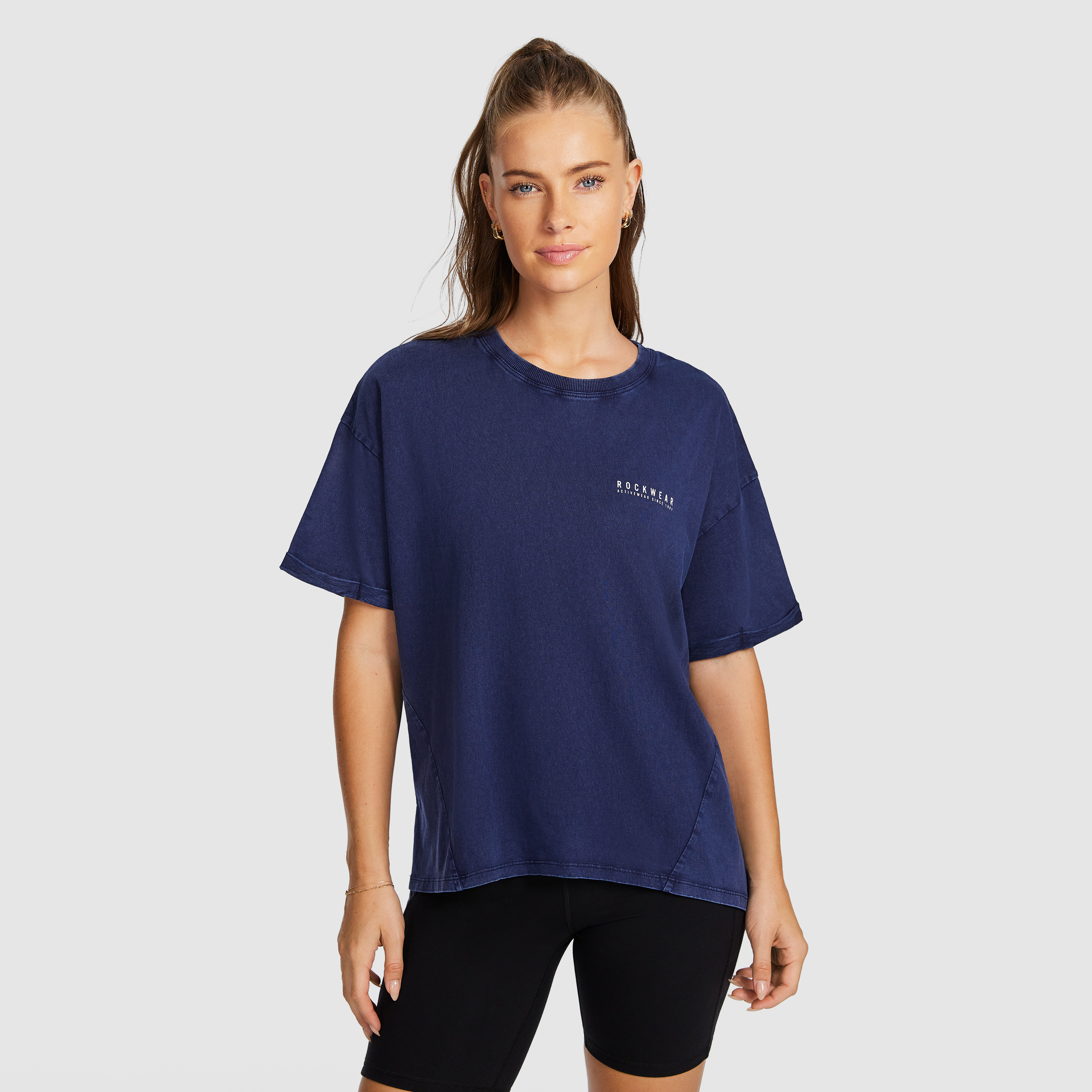 Split Hem Logo Boyfriend Tee