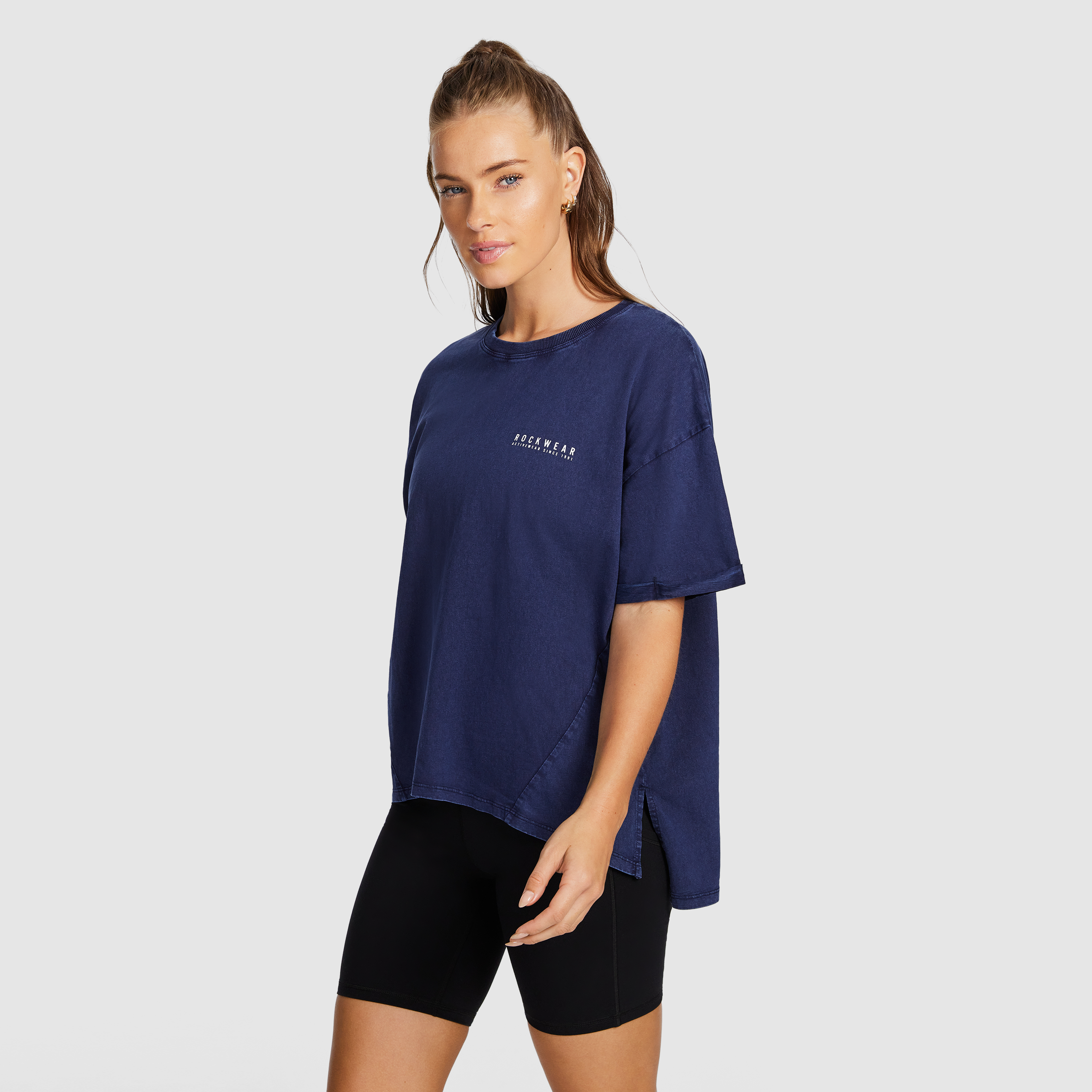 Split Hem Logo Boyfriend Tee