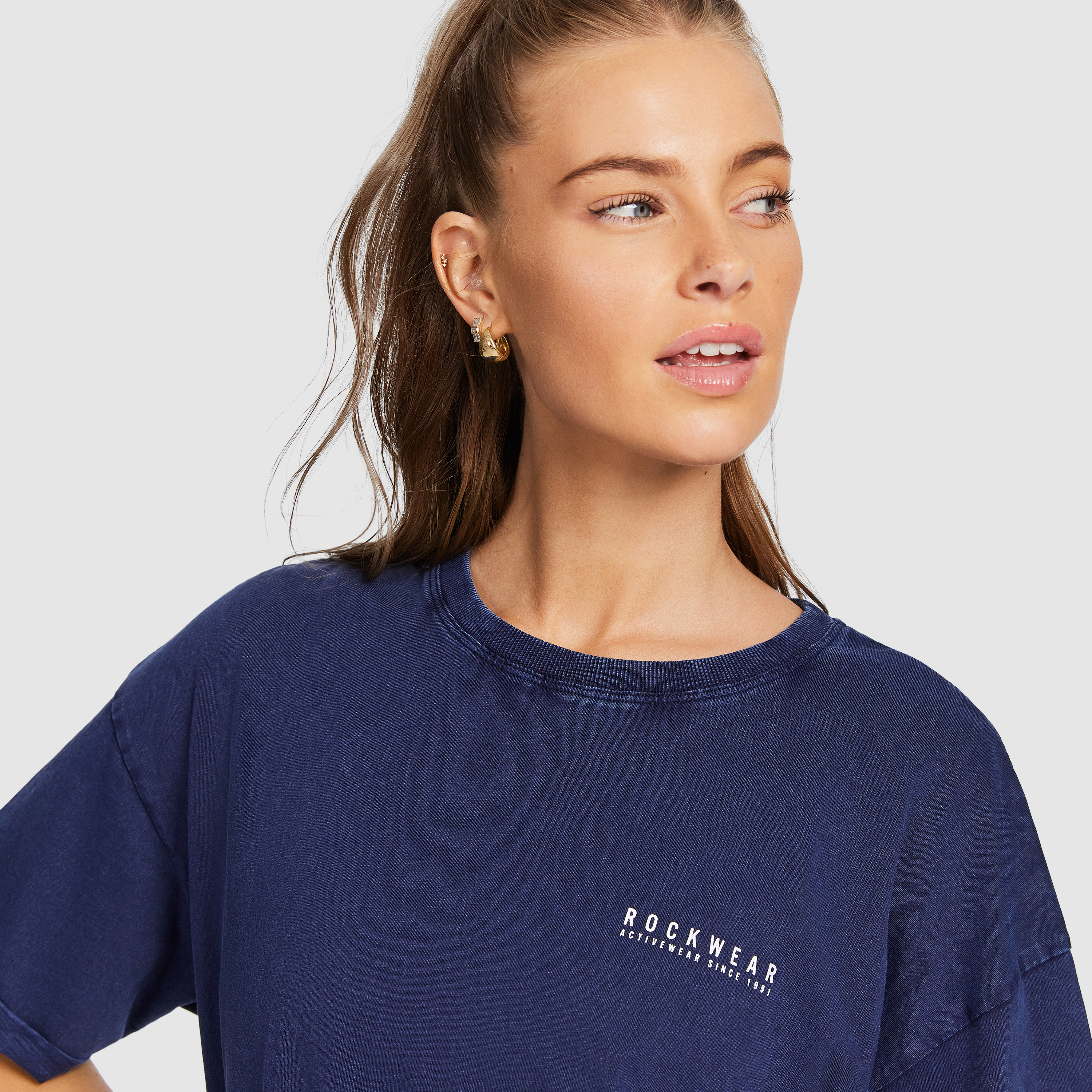 Split Hem Logo Boyfriend Tee