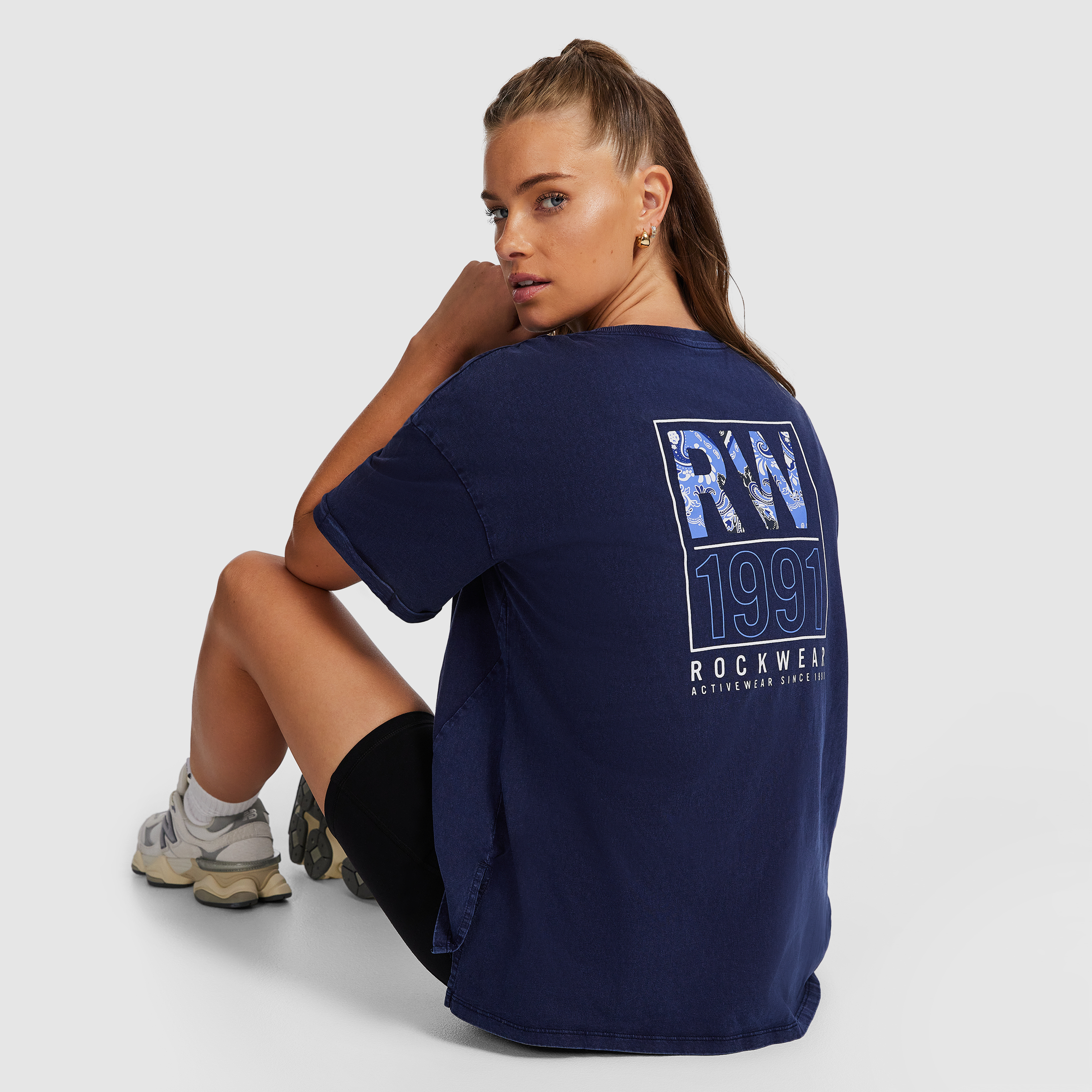 Split Hem Logo Boyfriend Tee