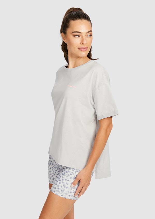 Split Hem Logo Boyfriend Tee