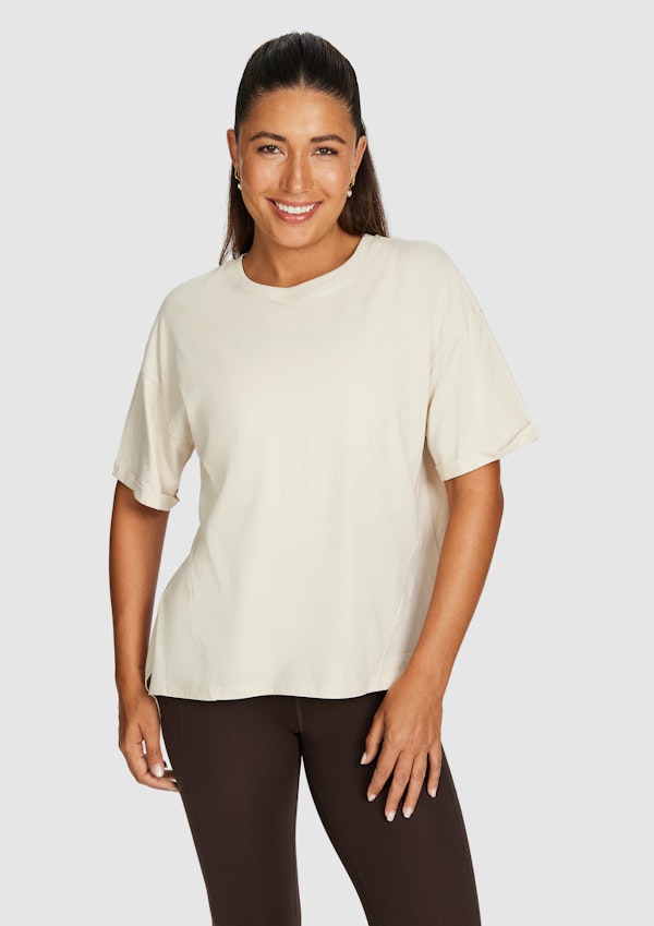 Split Hem Logo Boyfriend Tee