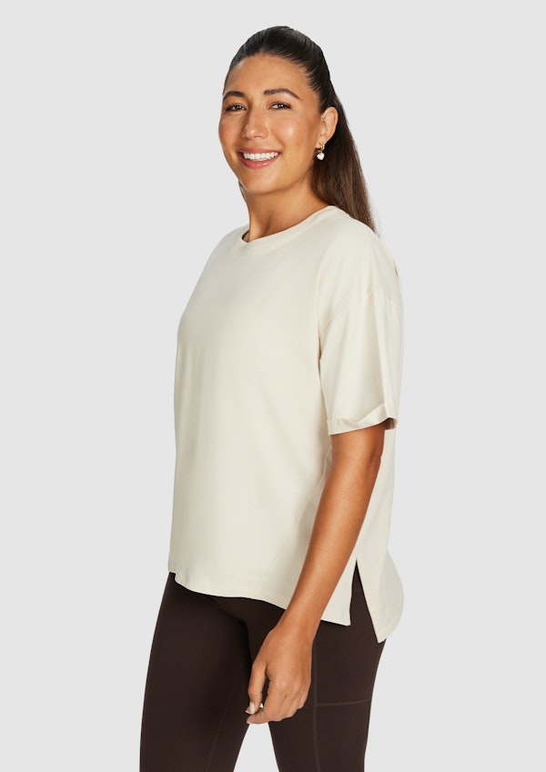 Split Hem Logo Boyfriend Tee
