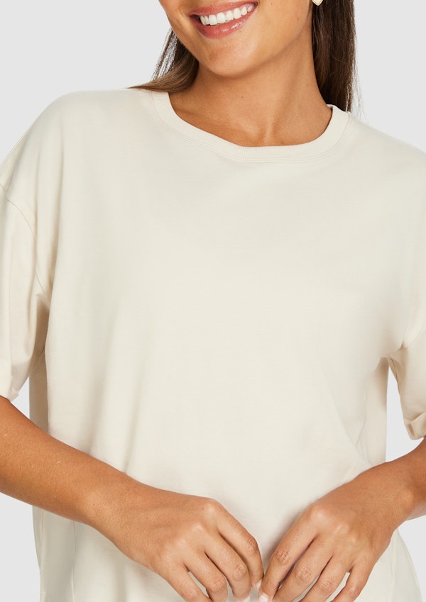 Split Hem Logo Boyfriend Tee