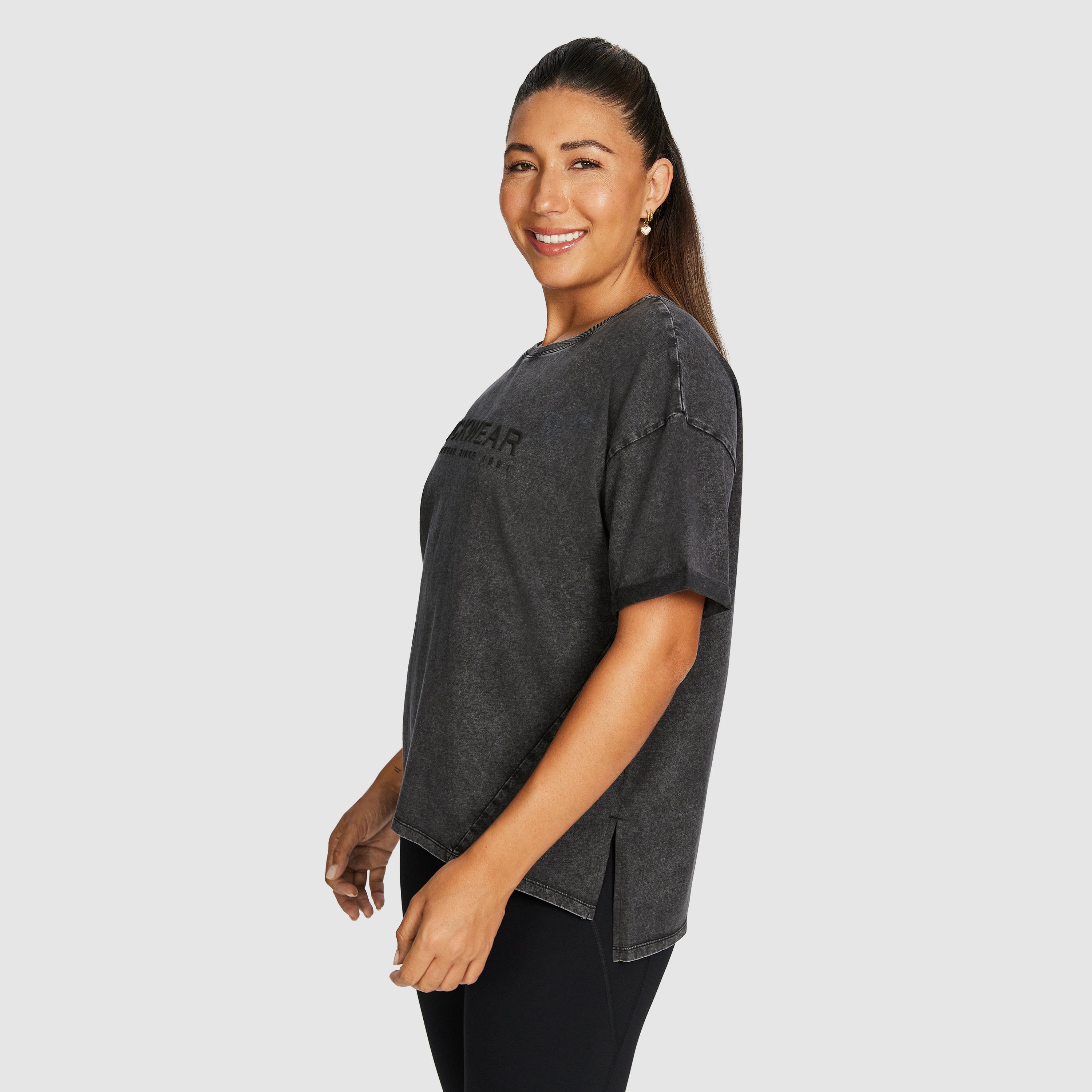 Split Hem Logo Boyfriend Tee