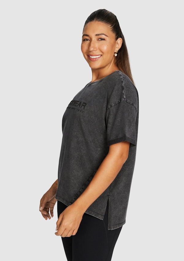 Split Hem Logo Boyfriend Tee