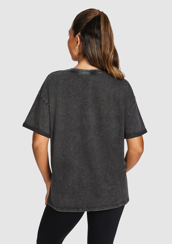 Split Hem Logo Boyfriend Tee