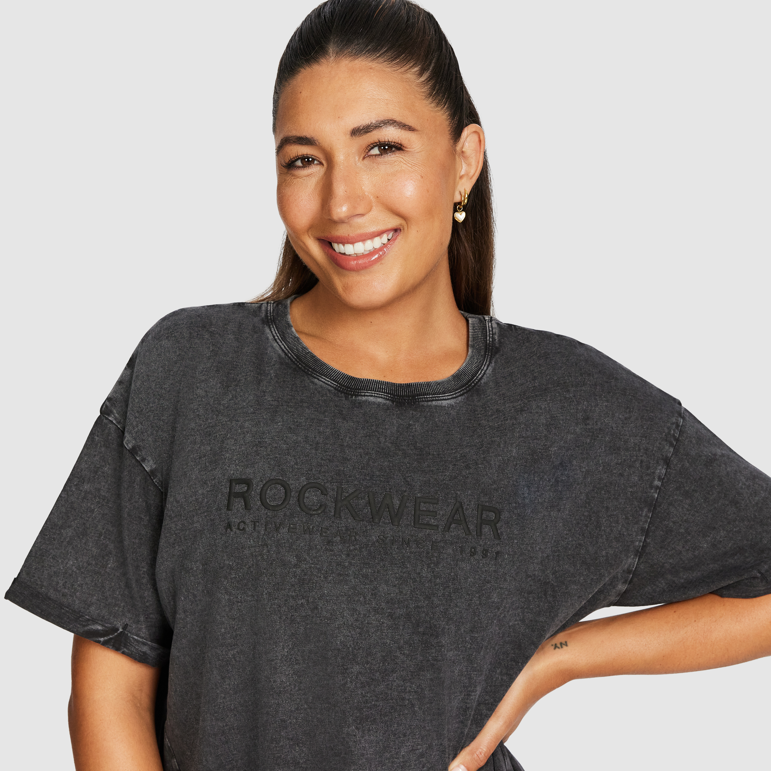 Split Hem Logo Boyfriend Tee