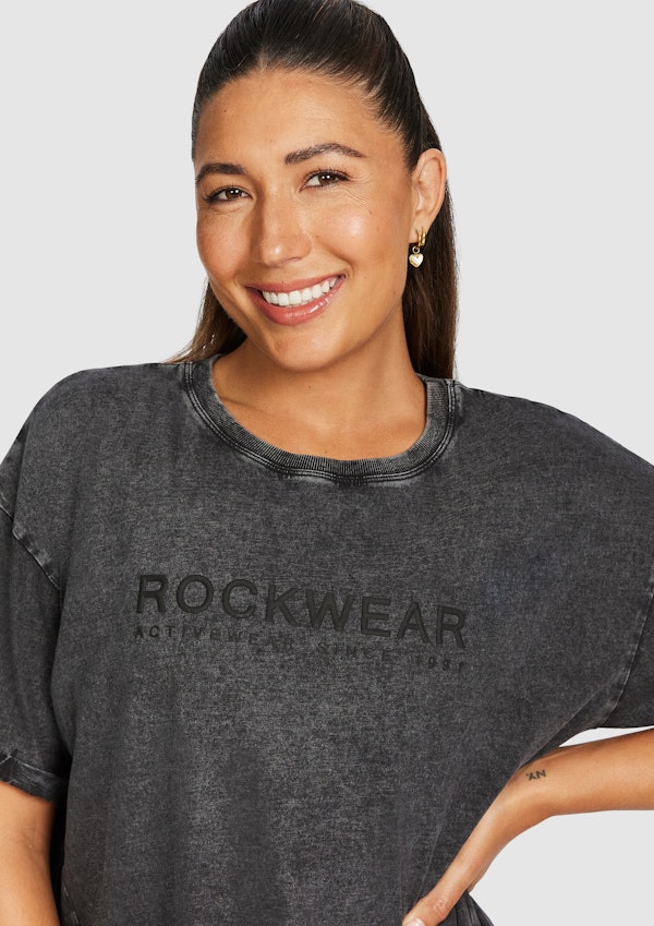 Split Hem Logo Boyfriend Tee