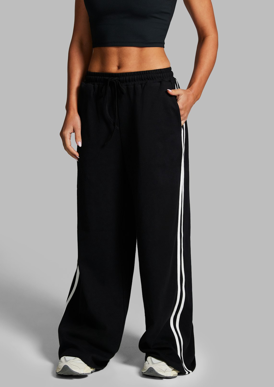 Cotton Stripe Side Pants